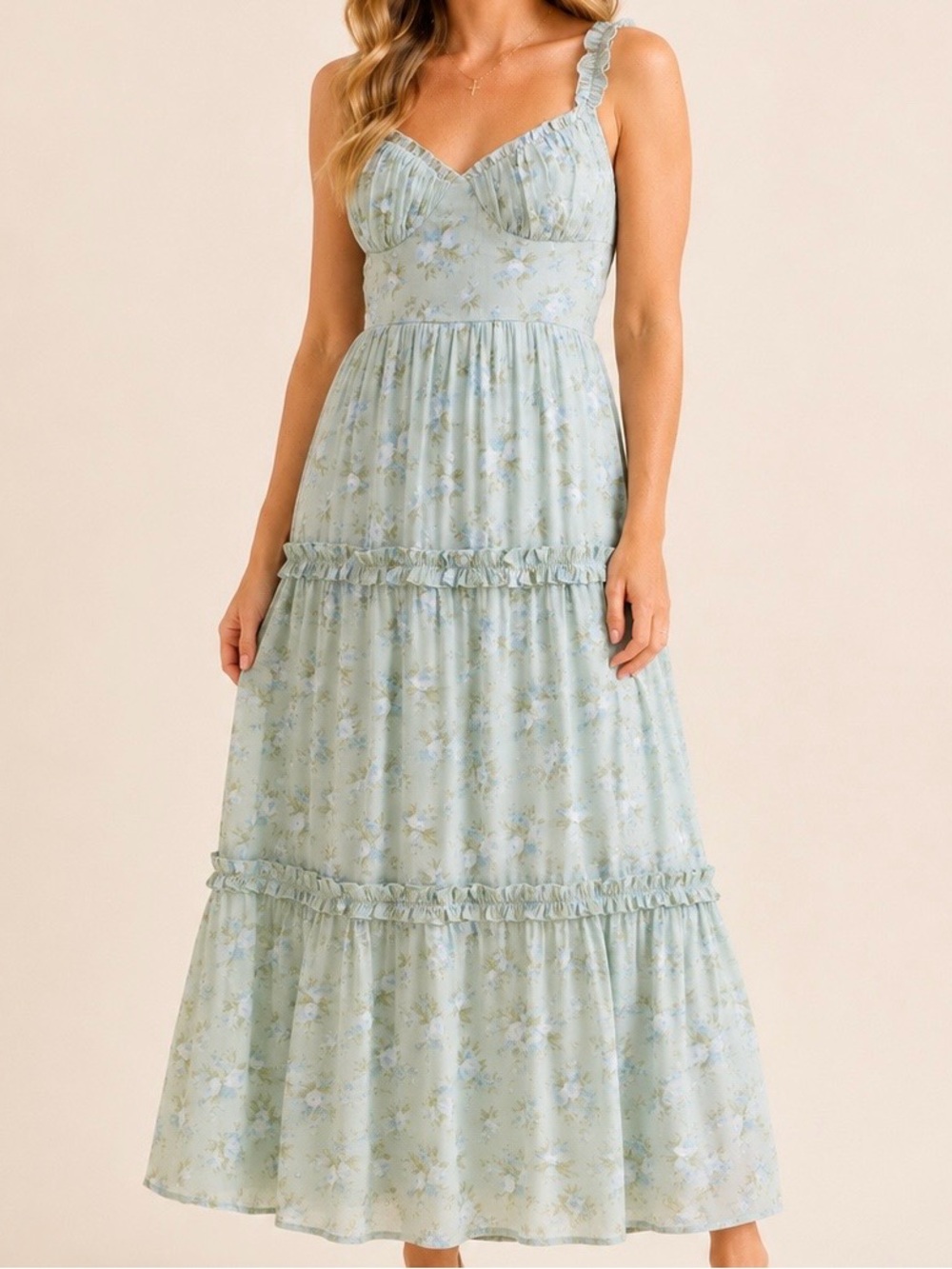 NEW Altar’d State Sage Green Floral Maxi Dress Size S and L Available NWT